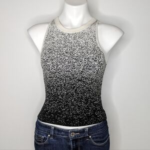 NWT Express body contour black white sleeveless knit tank top XS